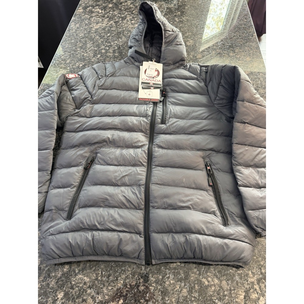 Canada Weather Gear Mens Jacket Puffer  Lightweight Winter Coat Black Sz‎ XL